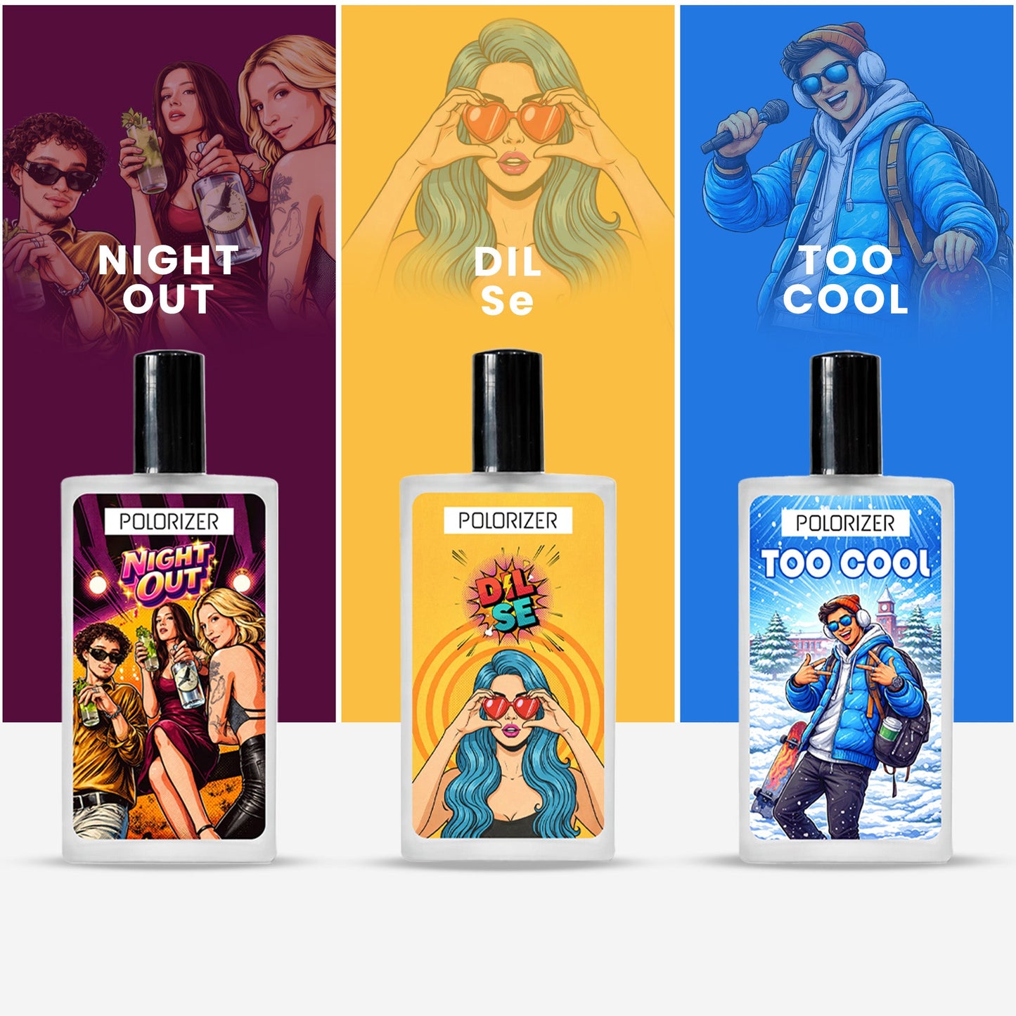 Polorizer Comic Perfume Collection Pack of 3 100 ML