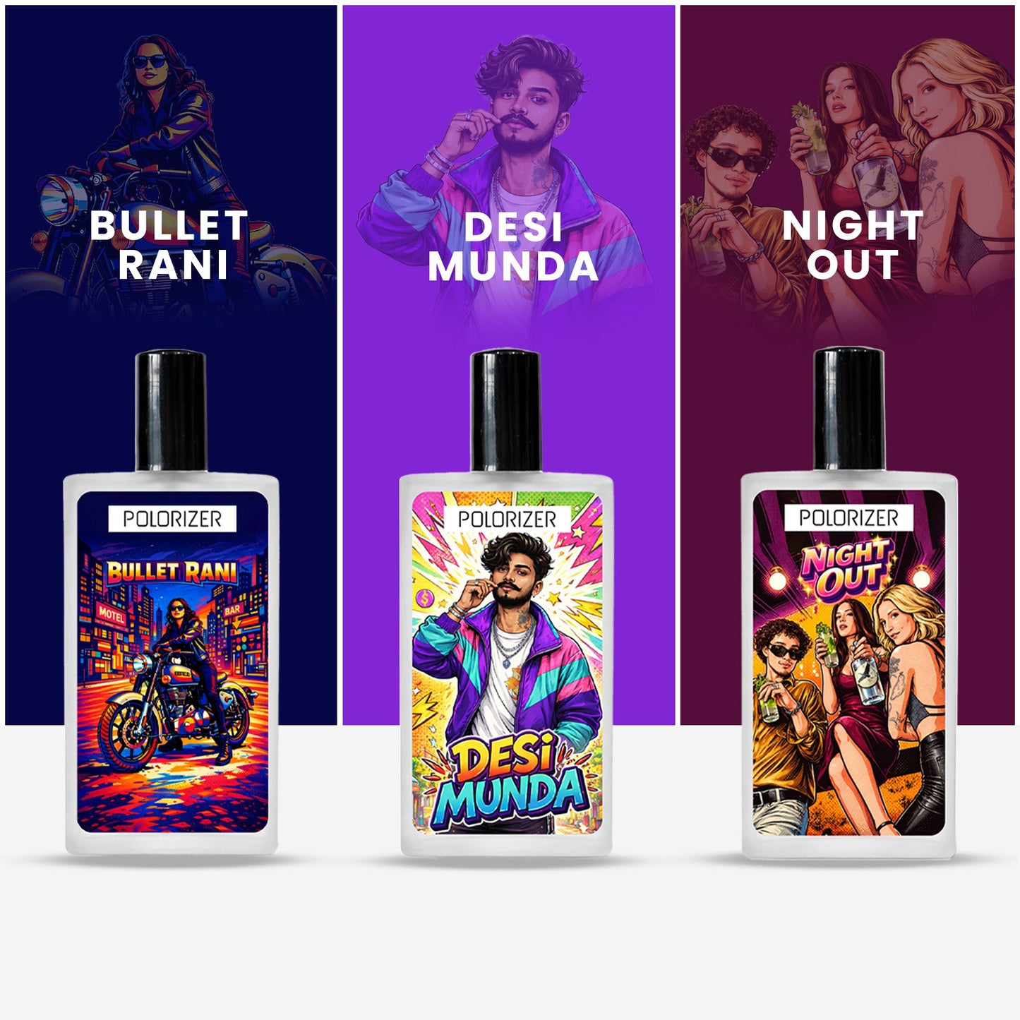 Polorizer Comic Perfume Collection Pack of 3 100 ML