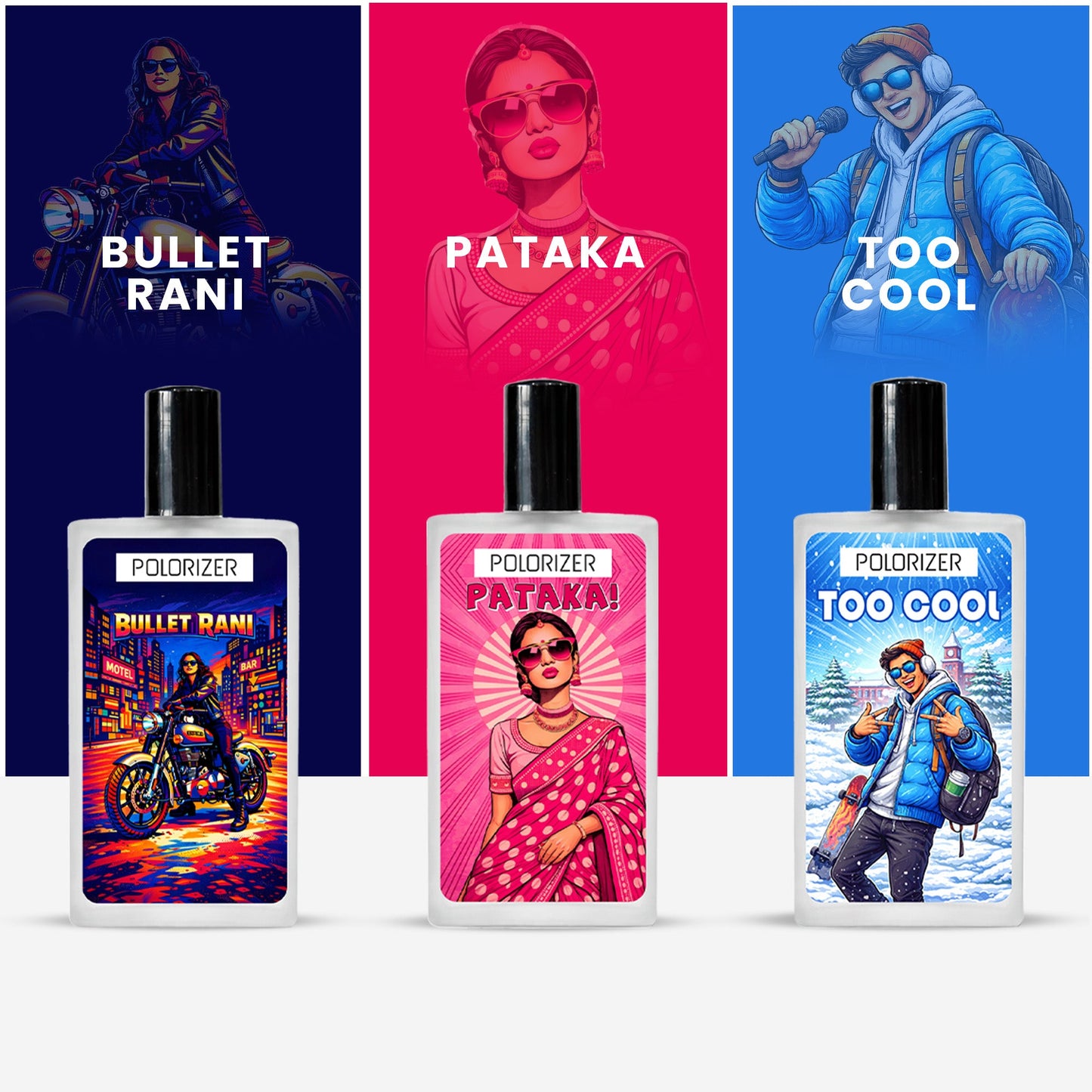 Polorizer Comic Perfume Collection Pack of 3 100 ML