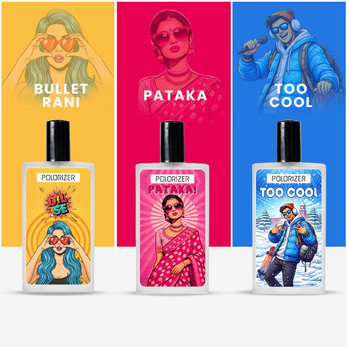 Polorizer Comic Perfume Collection Pack of 3 100 ML